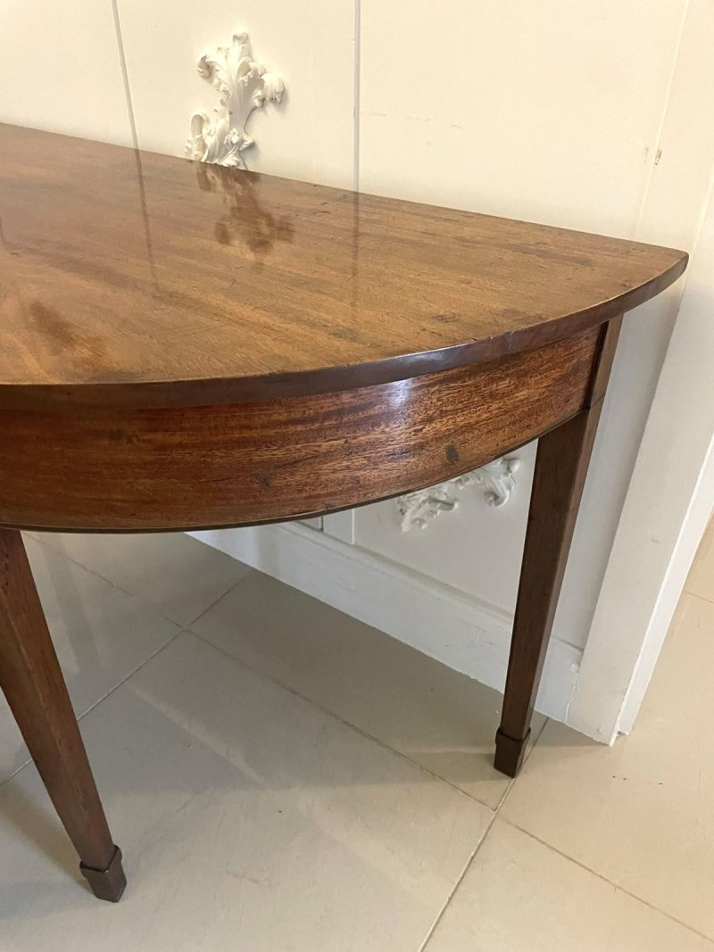 Large pair of Antique George III Quality  Mahogany Demi Lune Console Tables - Image 7